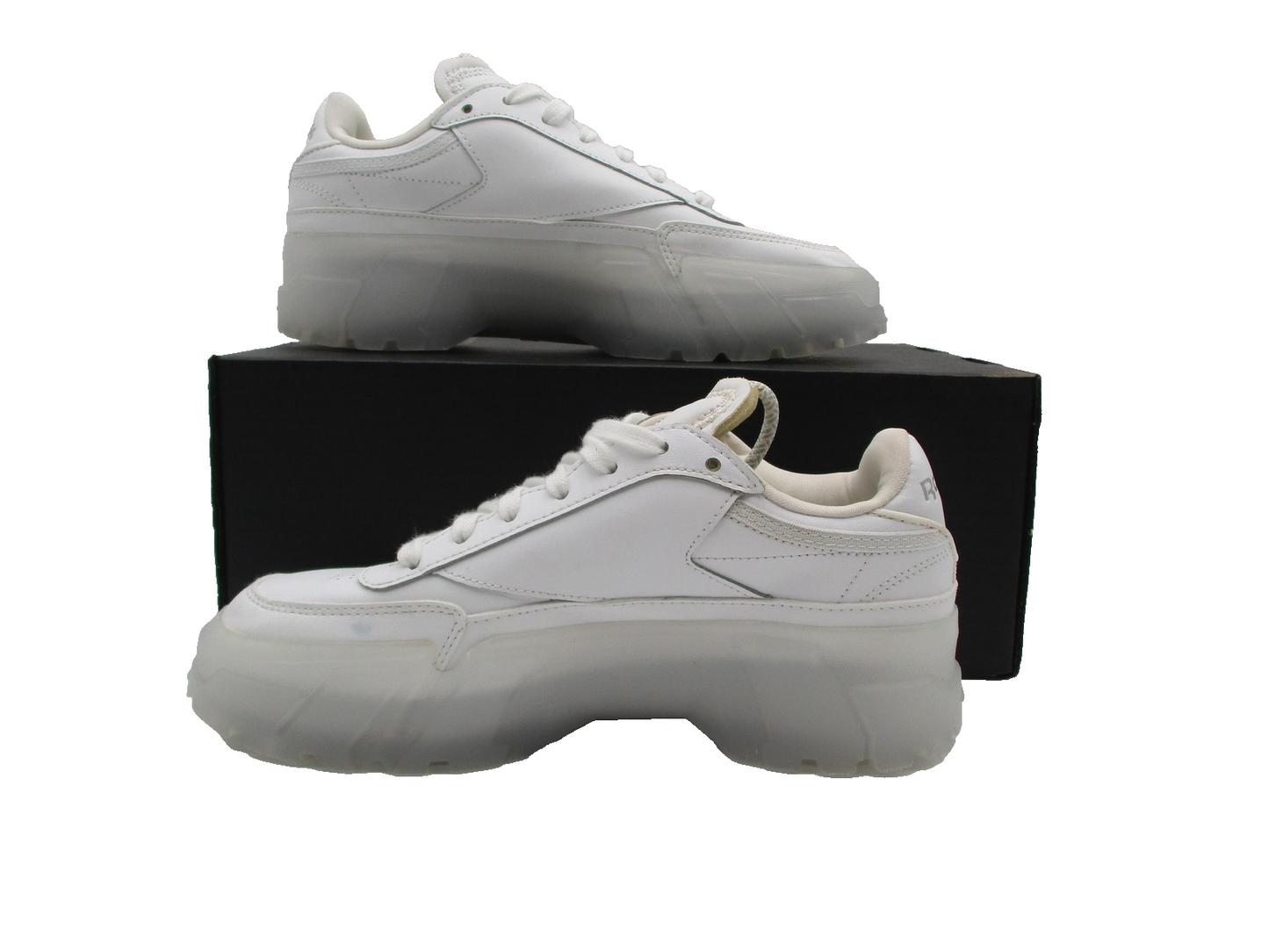 Reebok Club C Cardi B Shoes Women Size 5.5 White Platform Chunky Sole GX5098 1F12