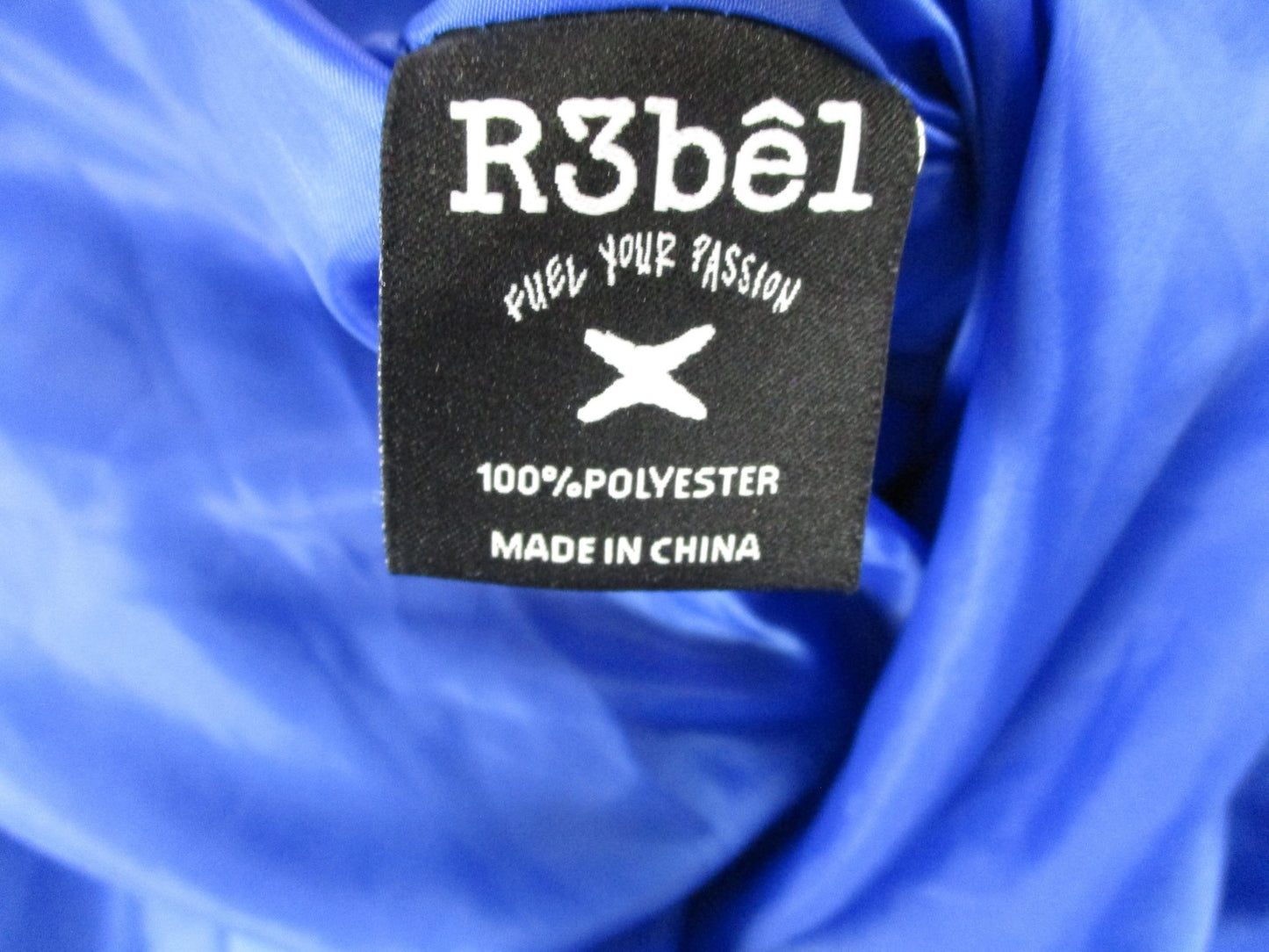 R3bel Jacket Mens 2XL Blue Racing Speed Car Graphic Quilted Satin Bomber3