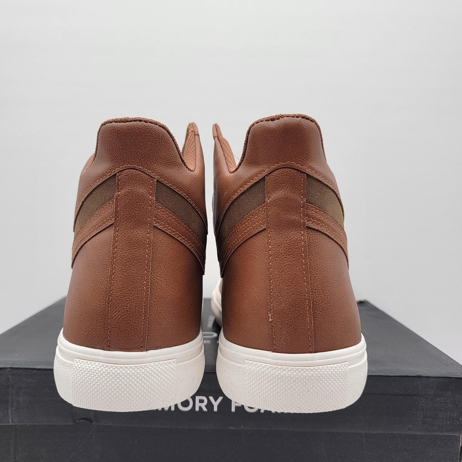 London Fog Blake Shoes Mens Size 12 Cognac Brown High Top Sneakers Memory Foam4