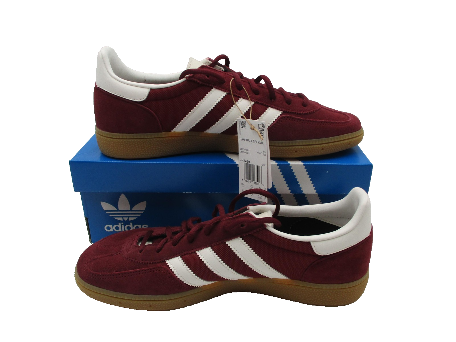 Adidas Handball Spezial Shoes Mens Size 10 Burgundy White Gum Suede JH54393
