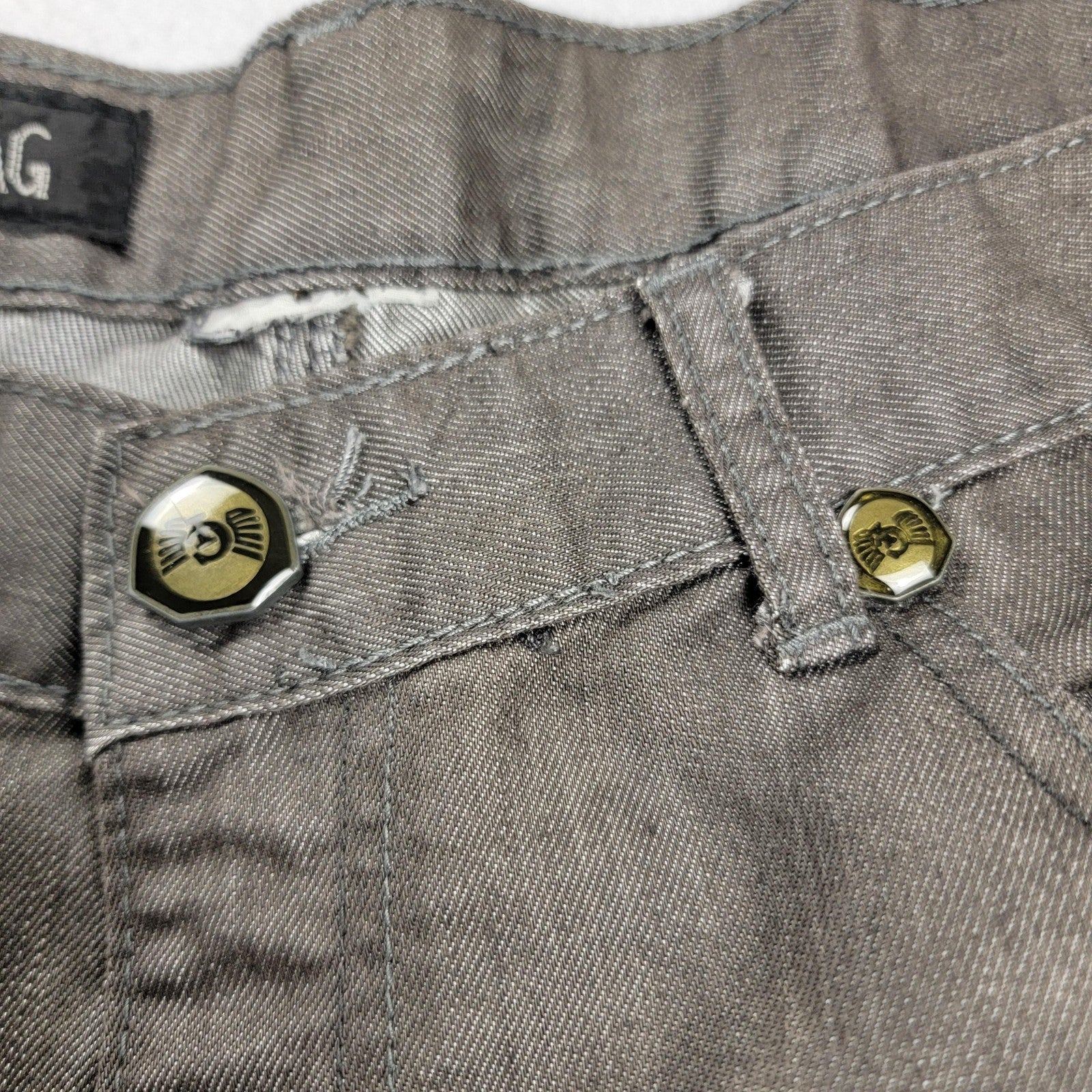 Blue Rag Jeans Mens 36x32 Gray Straight Leg Denim Pants Contrast Stitching