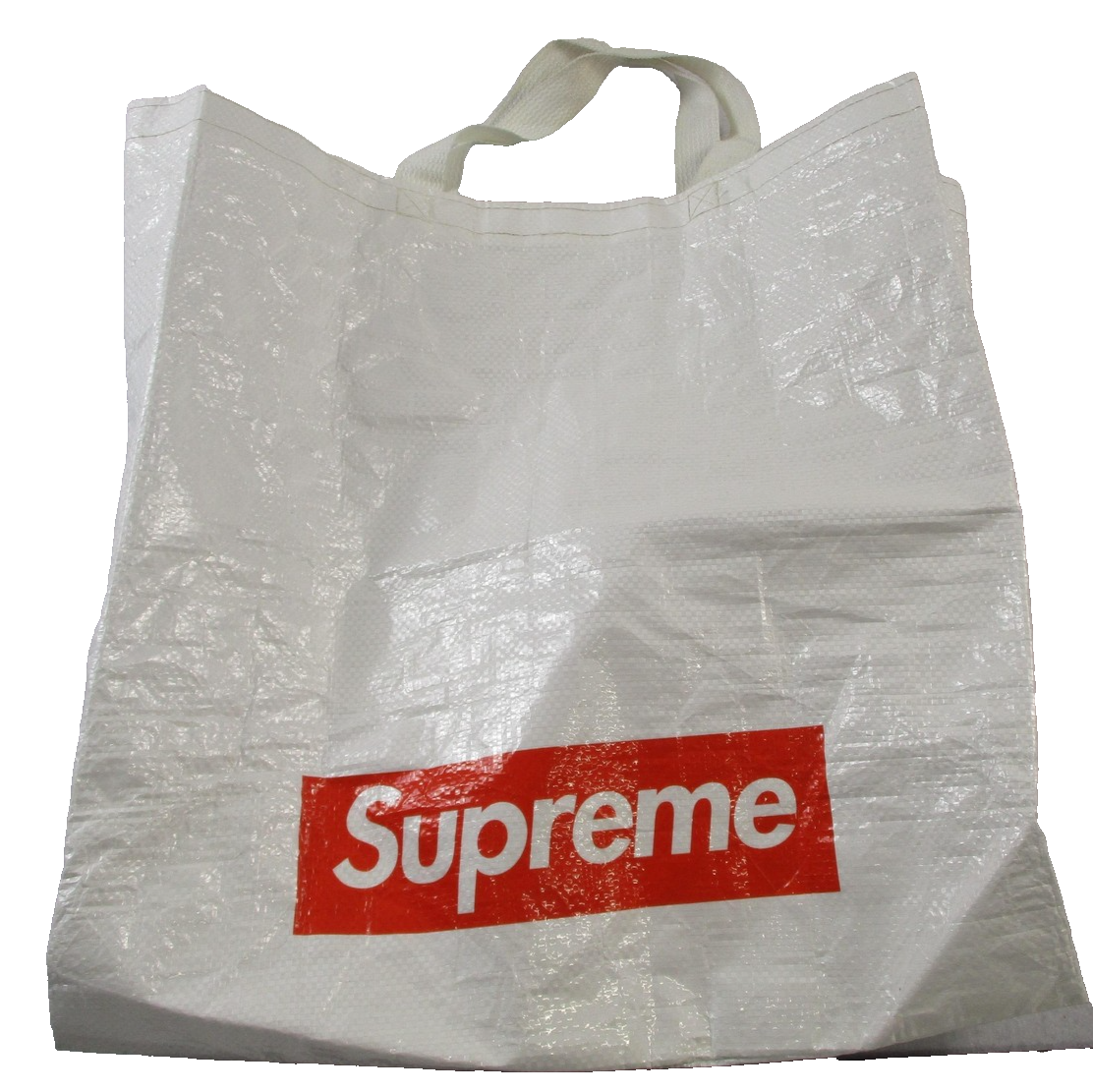 Supreme Tote Bag Mens Large White Polypropylene Box Logo Shopping Casual0