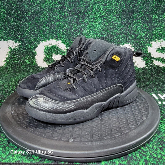 Nike Jordan 12 Retro Black Taxi Lace up high top sneakers sz 13.5 childs0
