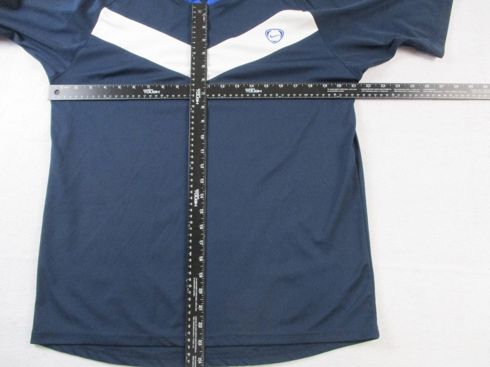 Nike Shirt Mens Large Blue Chevron Raglan Short Sleeve Athletic Jersey 14995