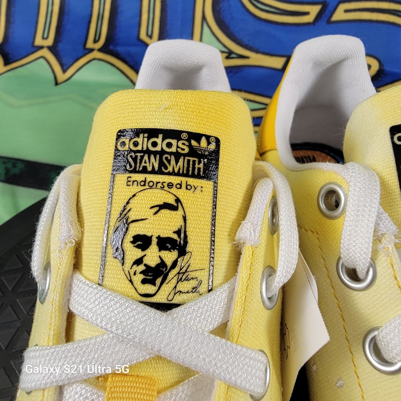 Adidas Pharrell Williams HU Stan Smith Men's Yellow/White Shoes Sz 56