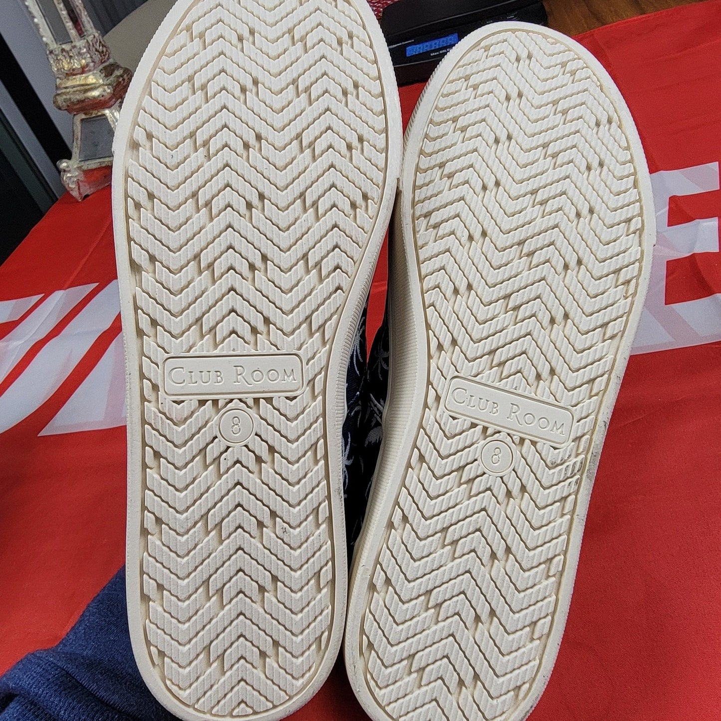 Club Room Slip On Tate Navy Palm Sz 8M 1001474975
