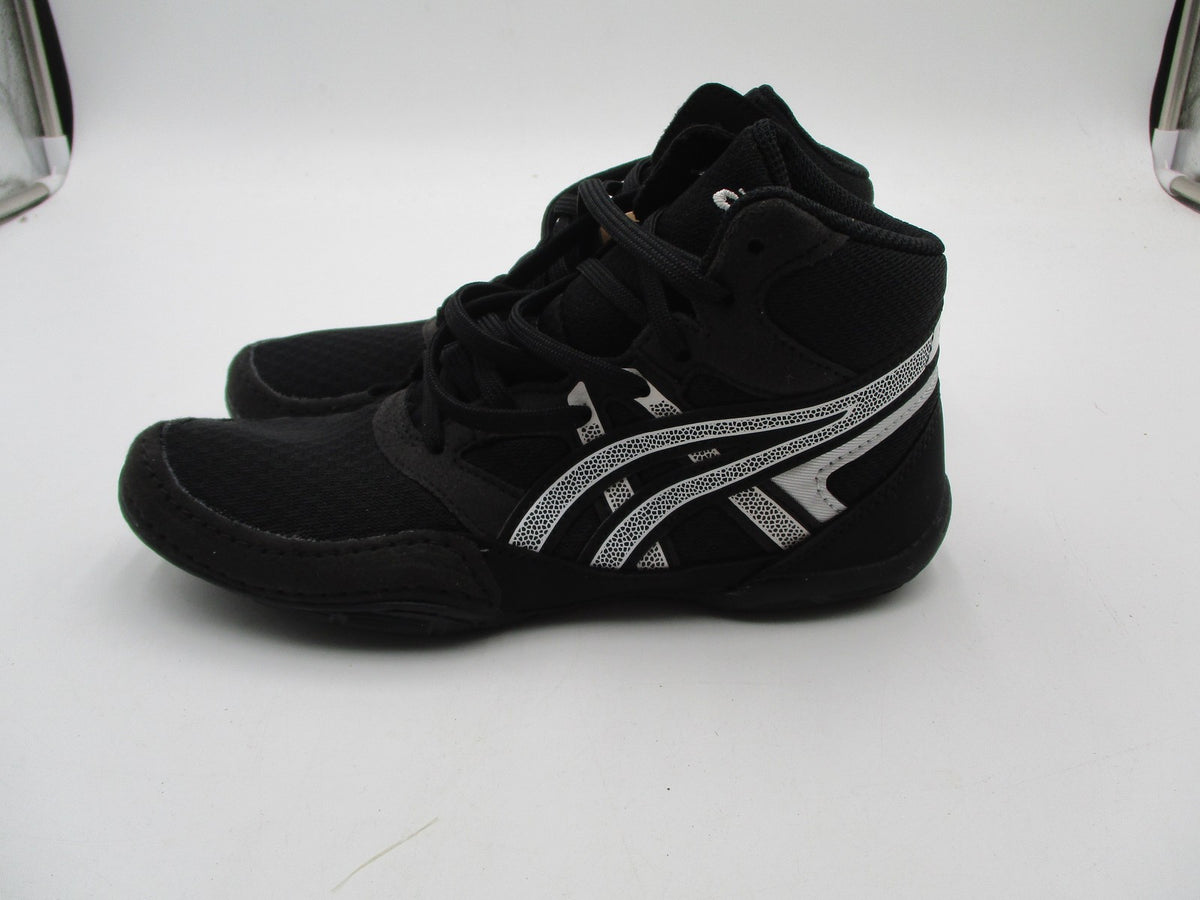 ASICS Snapdown Shoes Kids Size 3 Black High Top Wrestling Sneakers 1084A014 New1