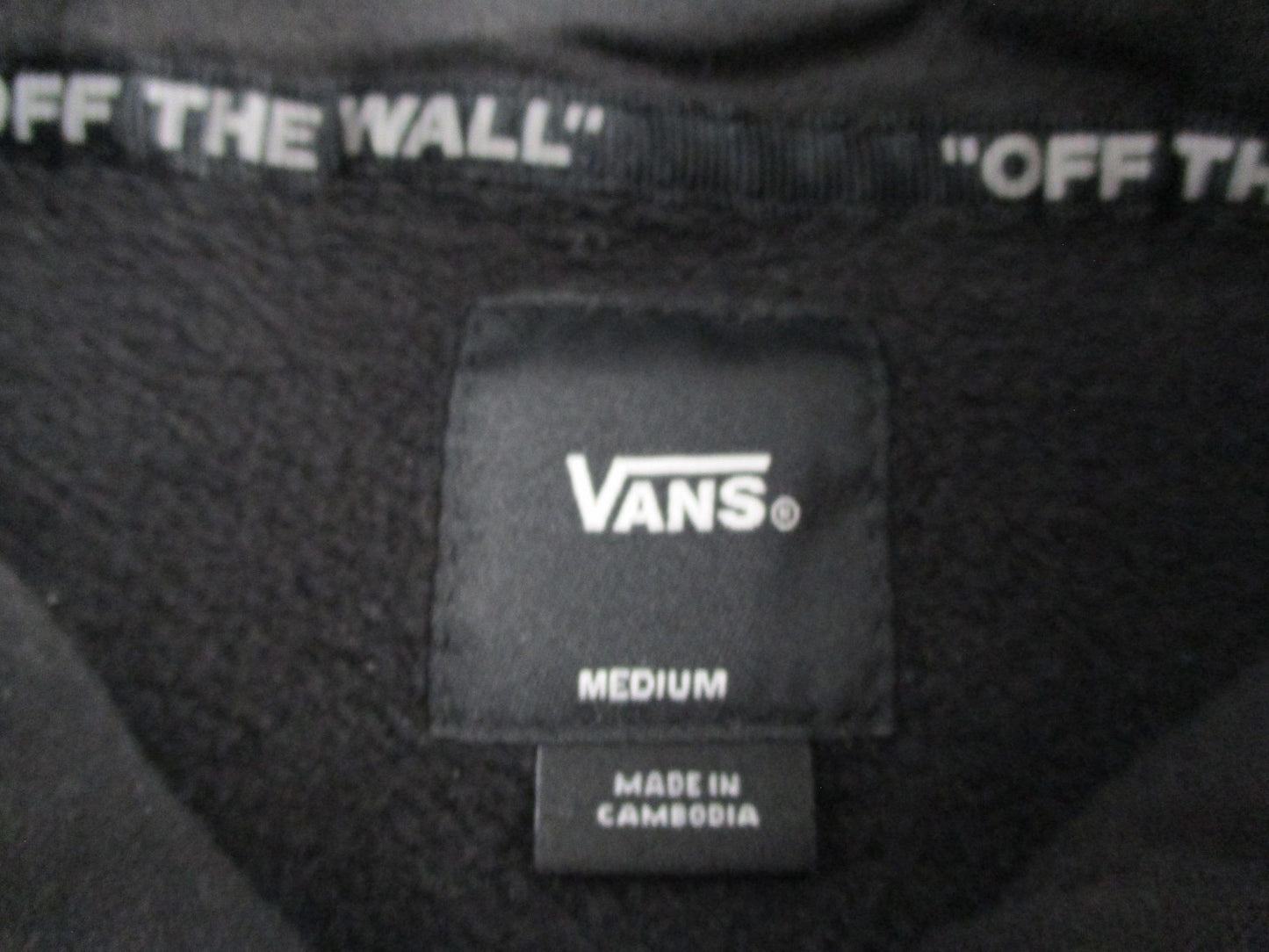 Vans Hoodie Mens Medium Black Pullover Fleece Sweatshirt Mushroom Graphic 16276