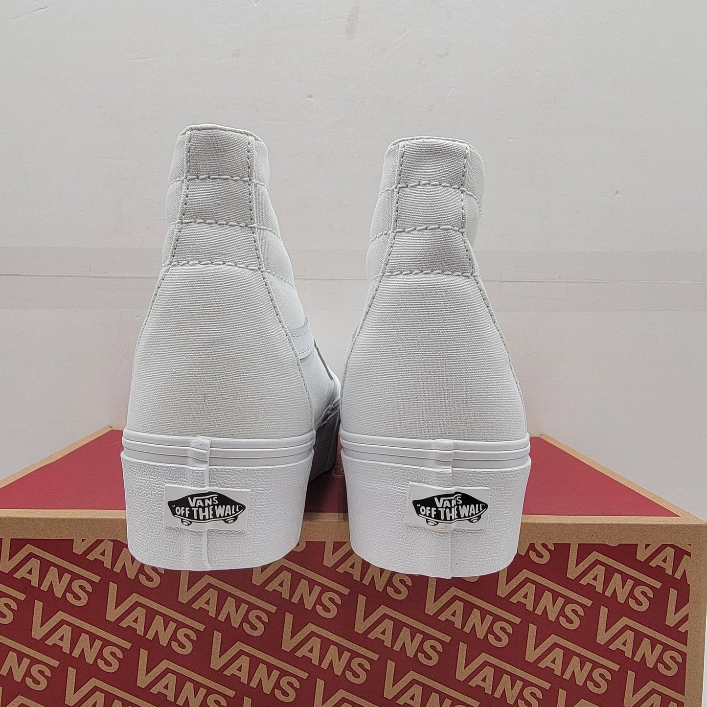 Vans Sk8Hi Tapered Shoes Mens Size 9.5 Womens 11 White Canvas VN0A5JMK Platform4