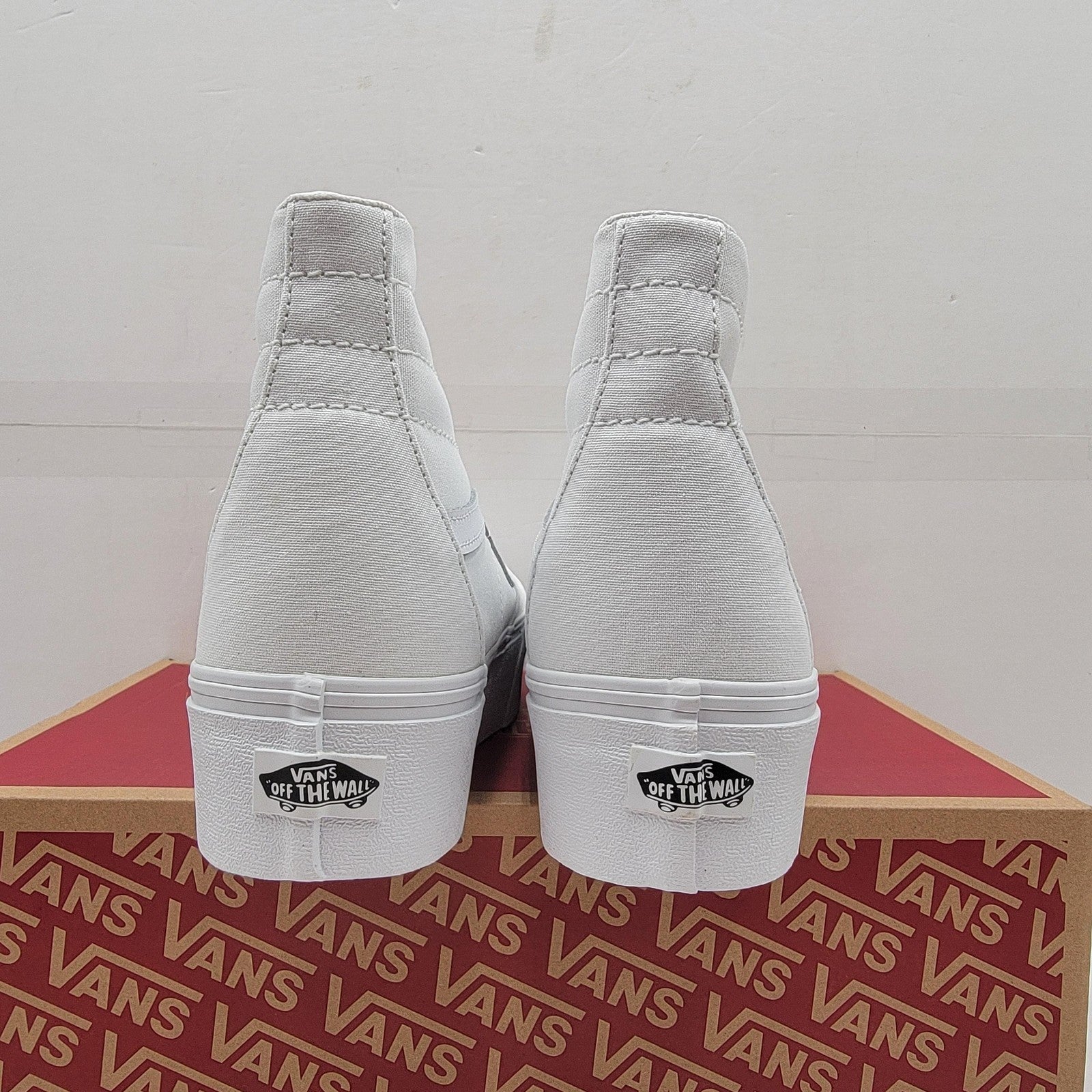 Vans Sk8Hi Tapered Shoes Mens Size 9.5 Womens 11 White Canvas VN0A5JMK Platform4