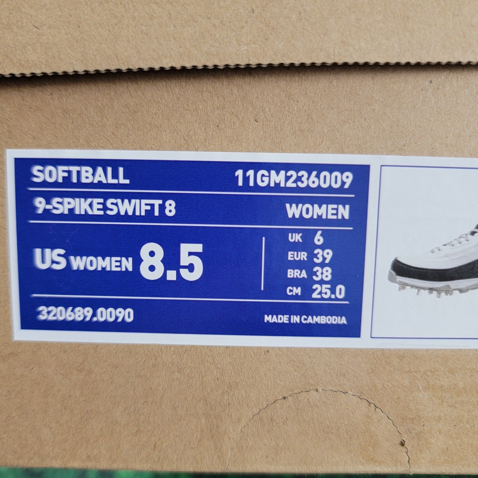 Mizuno Softball Cleats 9Spike Swift 8 White Womens Sz 8.56