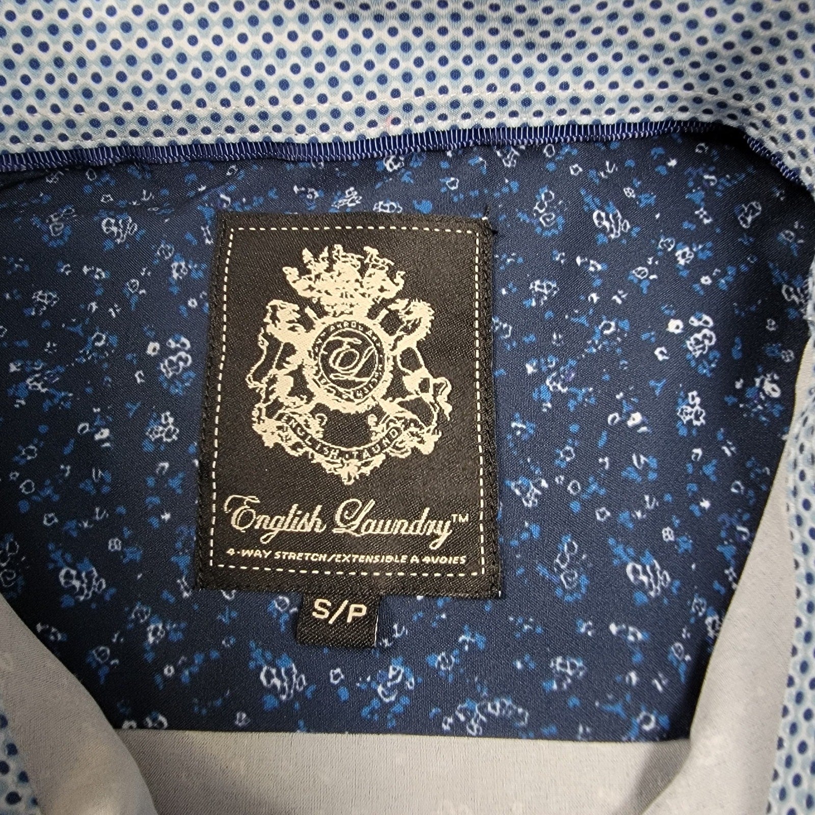 Men's English Laundry Long Sleeve Button Down Dk Blue Floral Sz S (608) NWT5