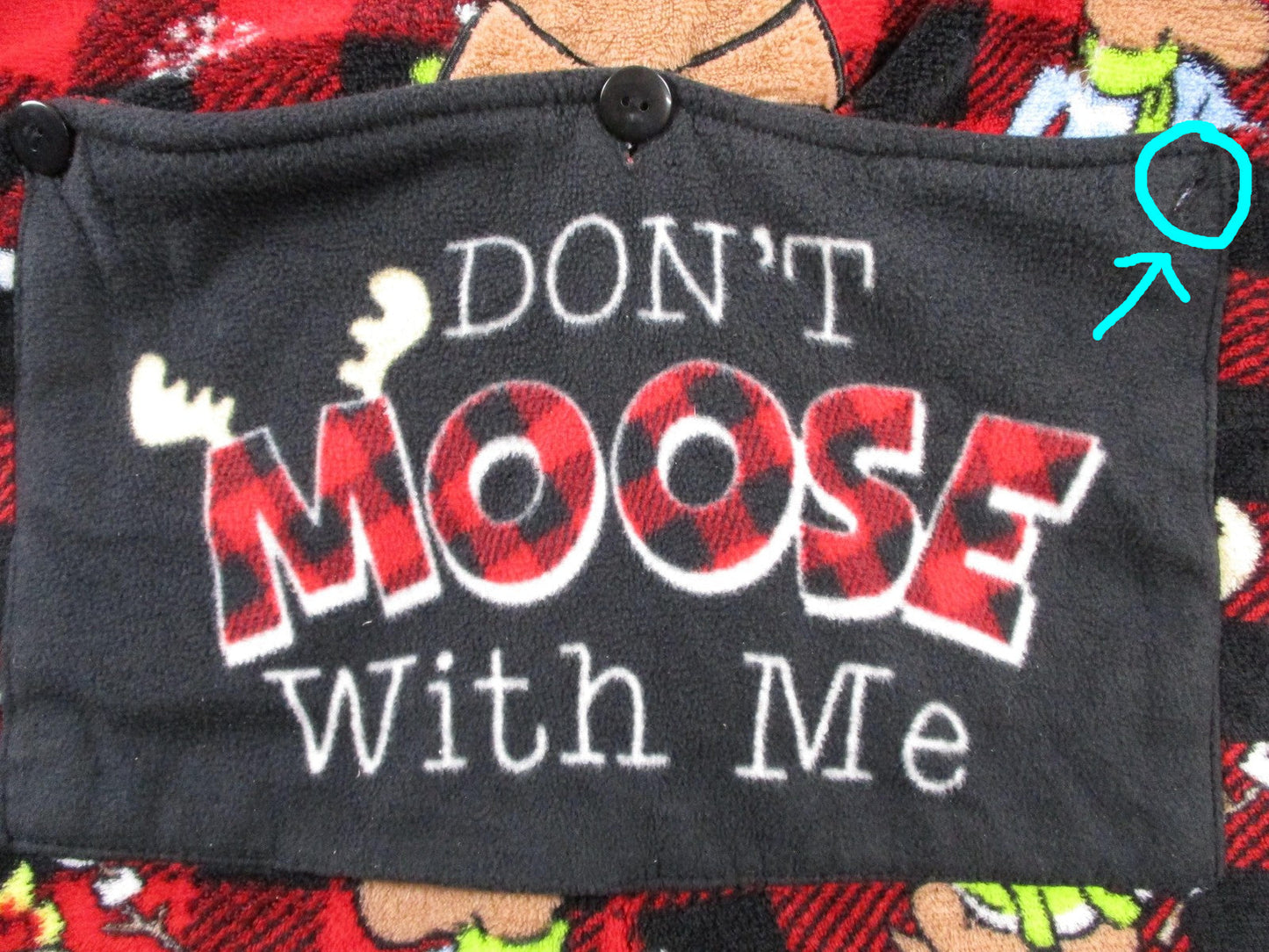 Secret Treasures Pajamas Kids 8-10 Red Plaid Moose Fleece One Piece Zip10