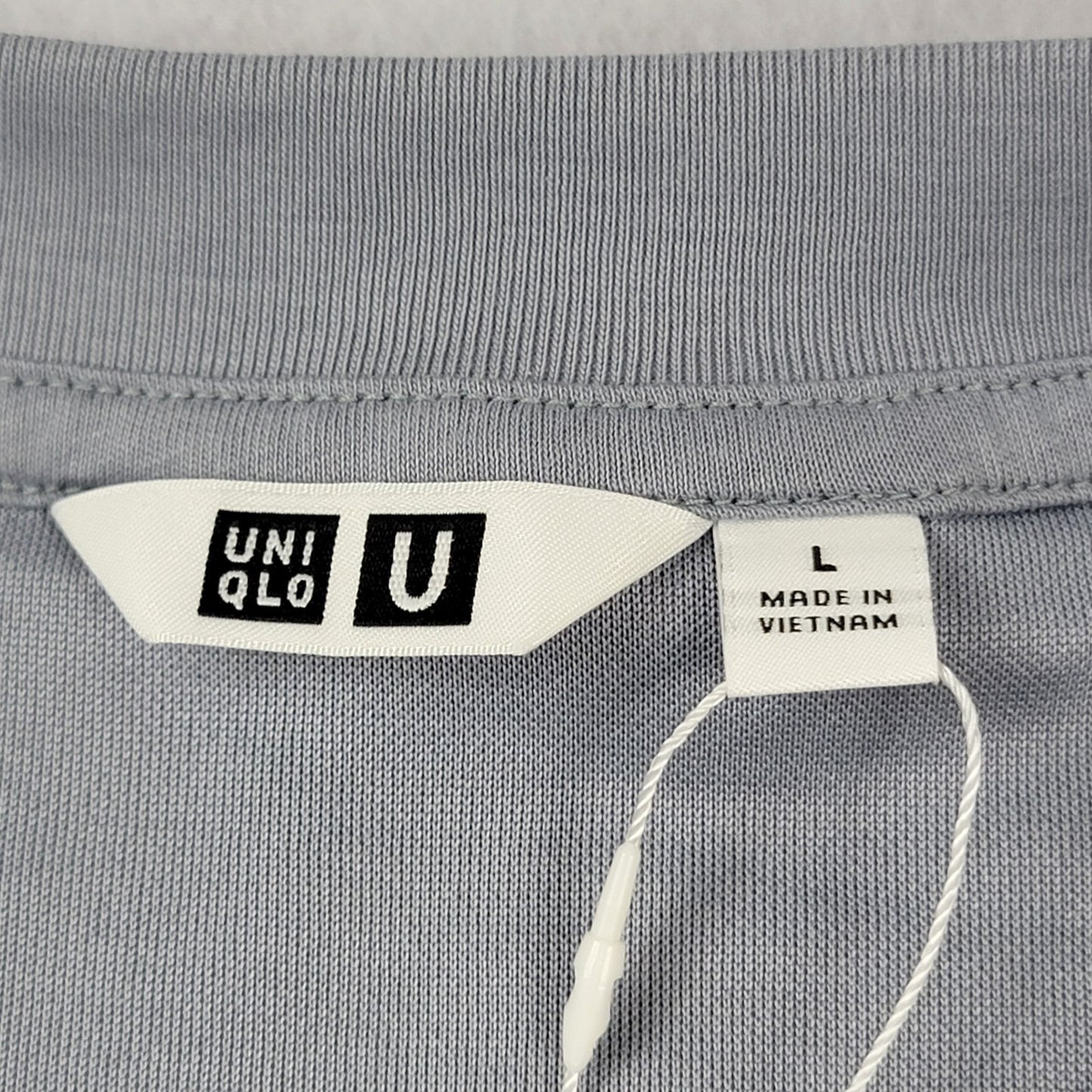 Uniqlo U Airism Cotton Oversized TShirt Gray Blue Size L Men’s Crew Neck 11642
