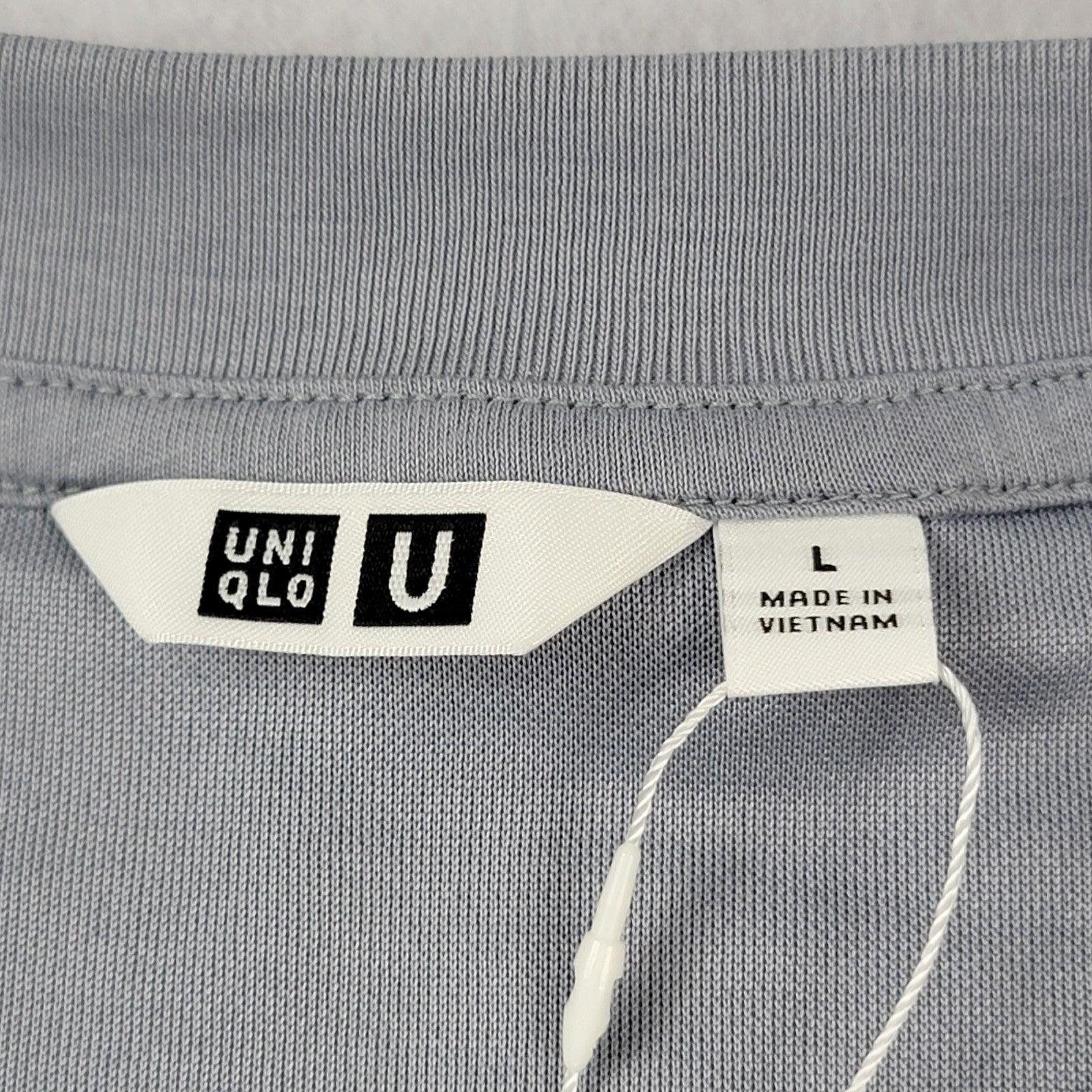 Uniqlo U Airism Cotton Oversized TShirt Gray Blue Size L Men’s Crew Neck 11642