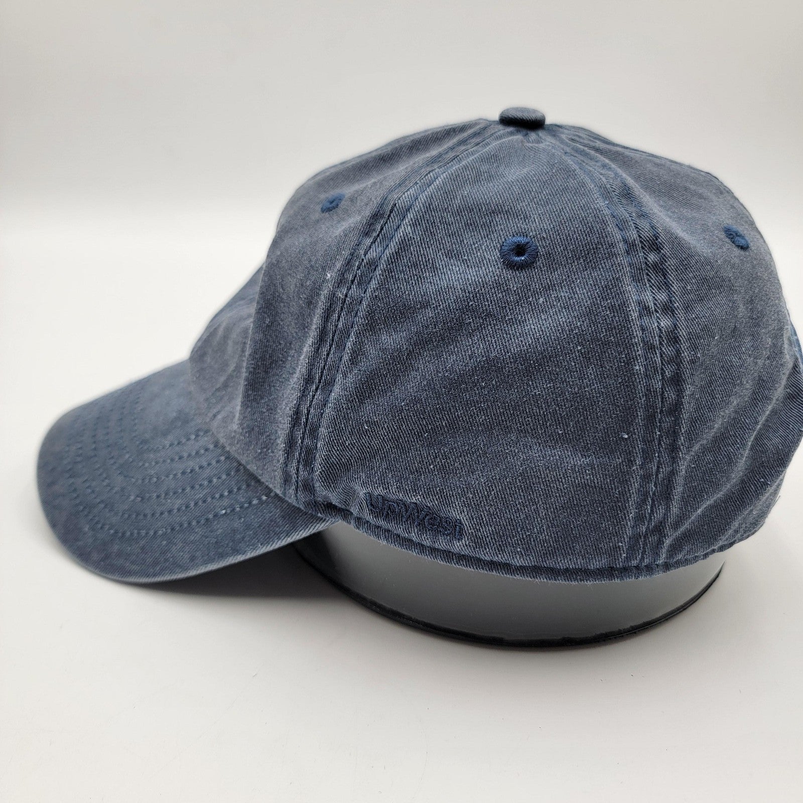 UpWest Hat Cap Strap Back Blue Denim Embroidered Mens One Size Casual Classic1