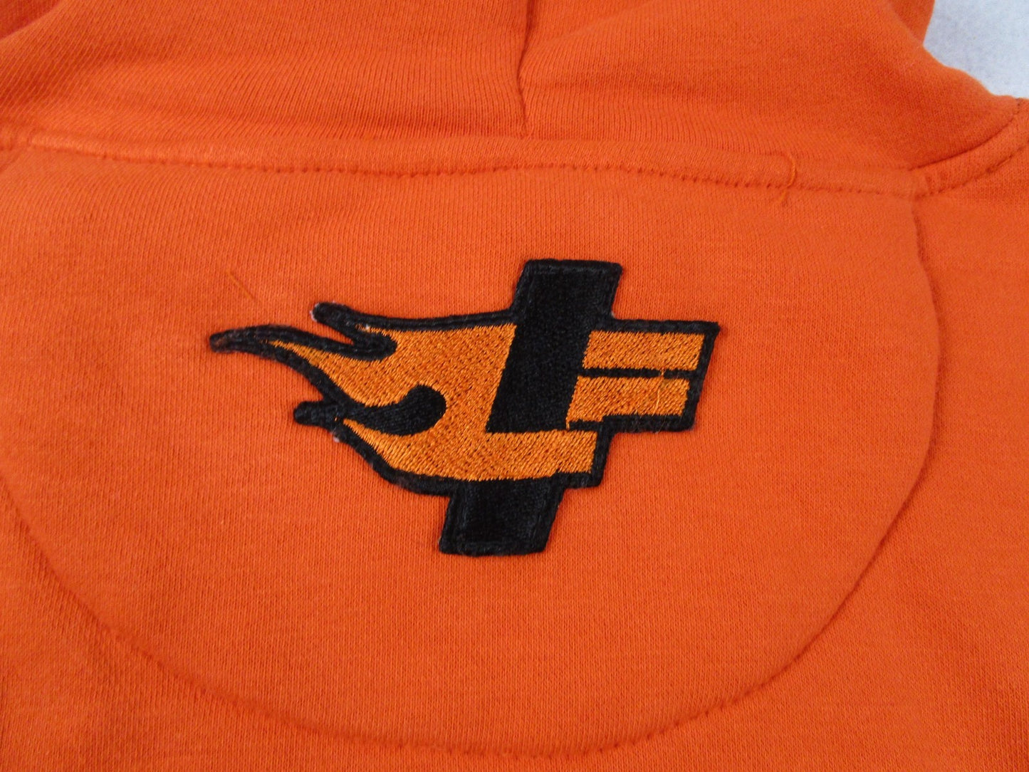 D73 Hot Wheels Hoodie Men Medium Orange Pullover Kangaroo Pocket Graphic 1295969