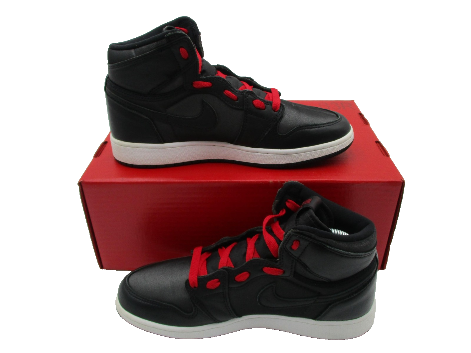 Nike Air Jordan 1 Mid Shoes Youth Size 6.5Y Black Red Basketball 575441060 1K83