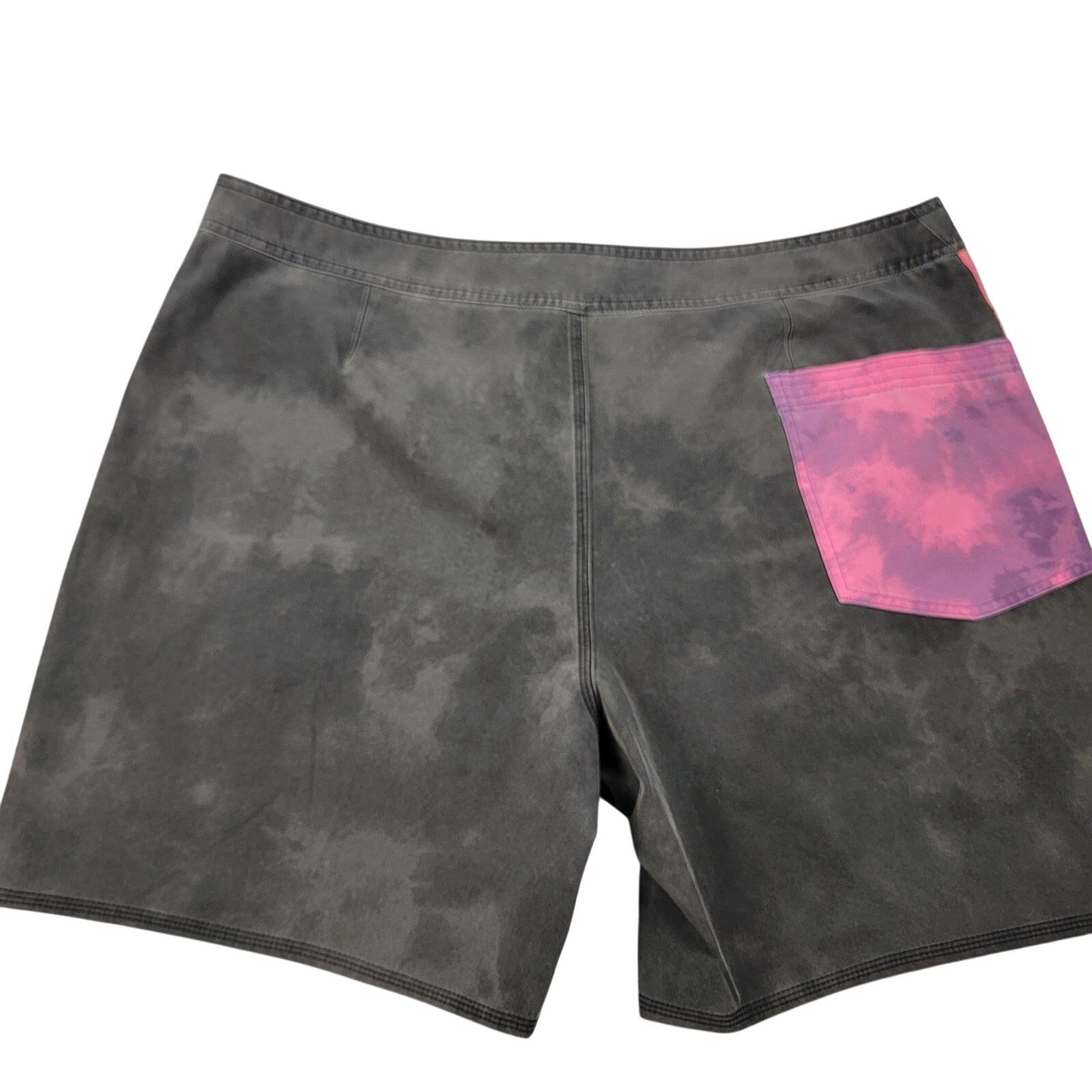 Quiksilver SurfSilk Acid Wash 18” Boardshorts Size 40 Gray Pink Logo New NWT1