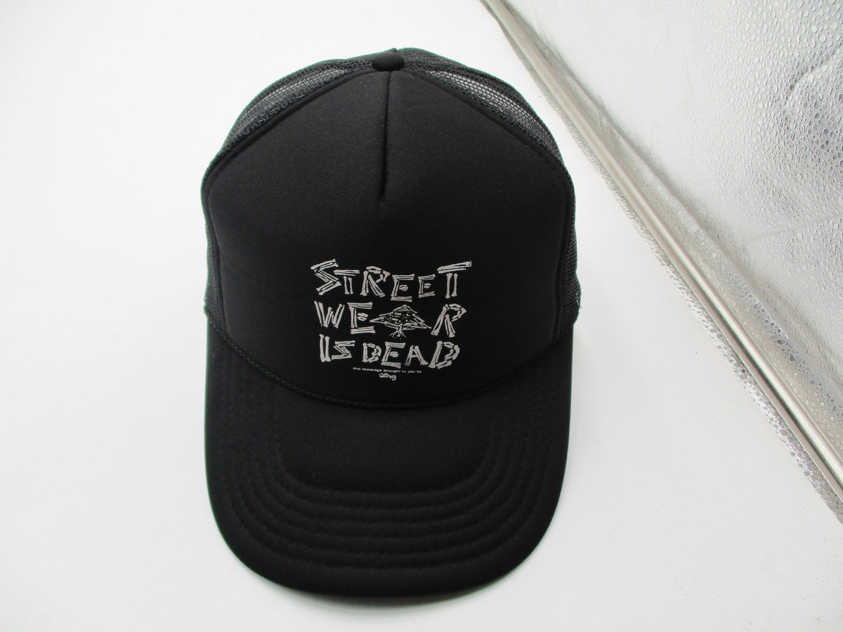 LRG Streetwear Is Dead Hat Cap Snap Back Mens One Size Black Mesh Trucker Foam9