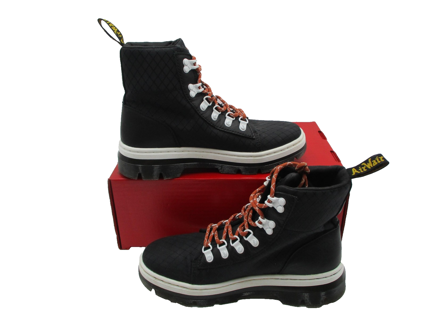 Dr. Martens Combs Ripstop Boots Women's Size 8 Black/White Lace Up AirWair 1F53
