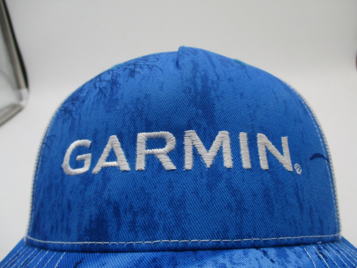 Garmin Hat Cap Snap Back Mens One Size Blue Camo Mesh Trucker Richardson 112PFP2