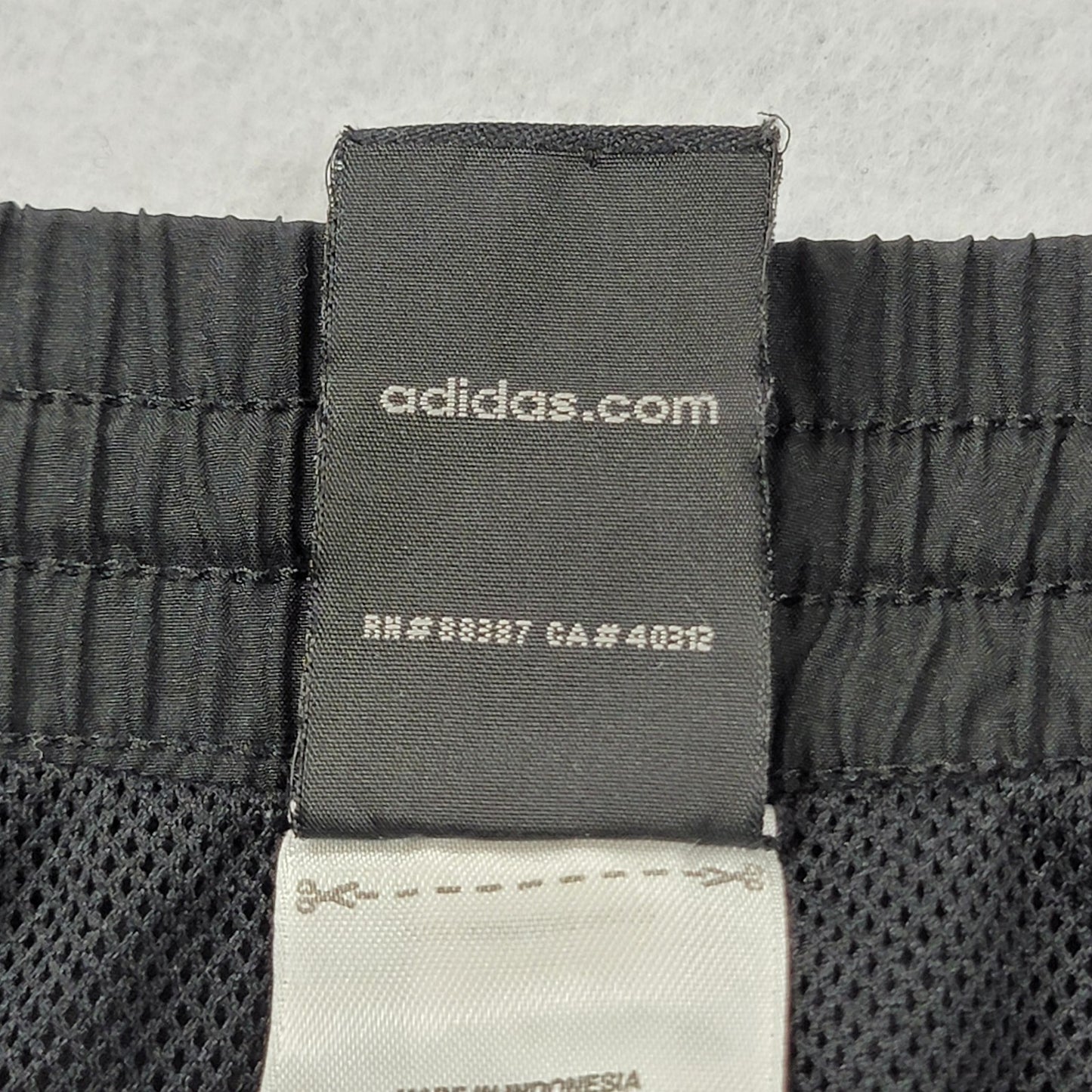 Adidas Track Pants Men 2XL Black White Mesh Lined Woven Athletic Drawstring 11753