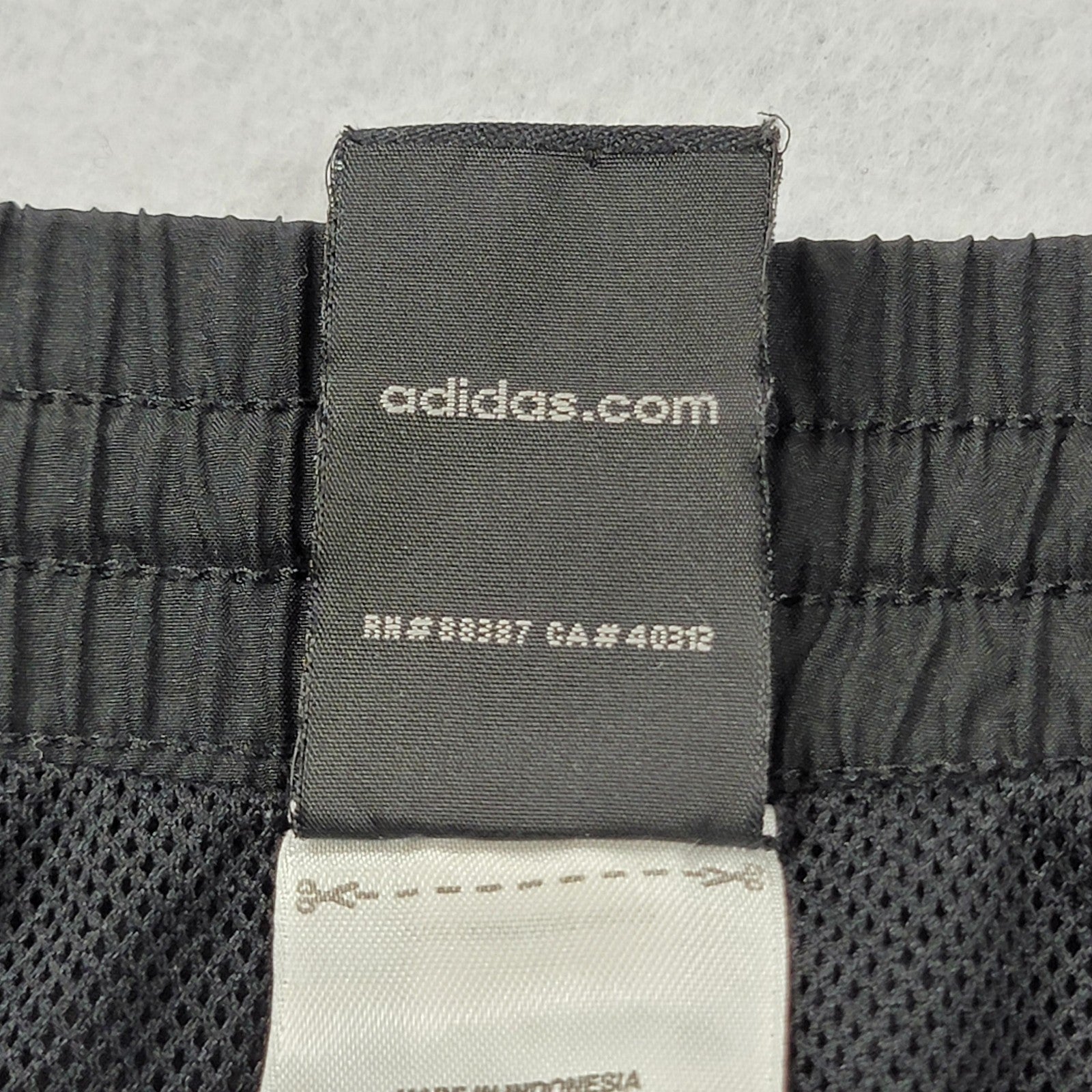 Adidas Track Pants Men 2XL Black White Mesh Lined Woven Athletic Drawstring 11753