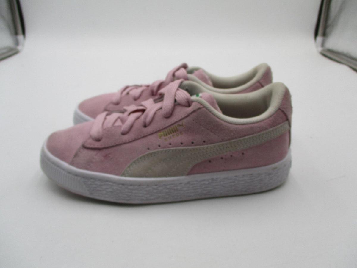 Puma Suede Shoes Kids Size 2 Pink Low Top Lace Up Casual Sneakers 380561-051