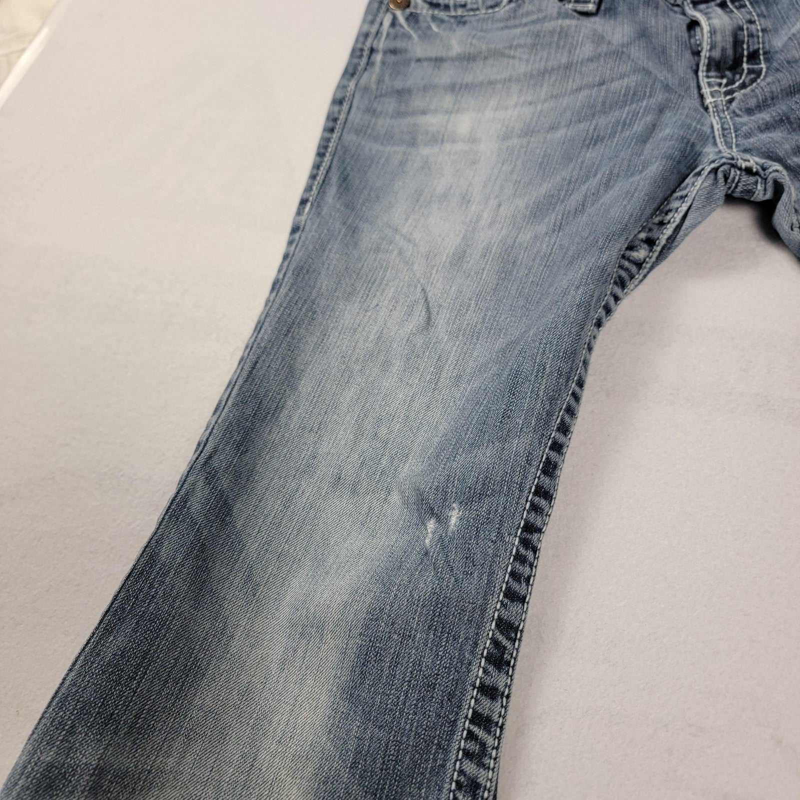 HarleyDavidson Jeans Womens 8 Blue Bootcut Distressed Denim Biker Pants