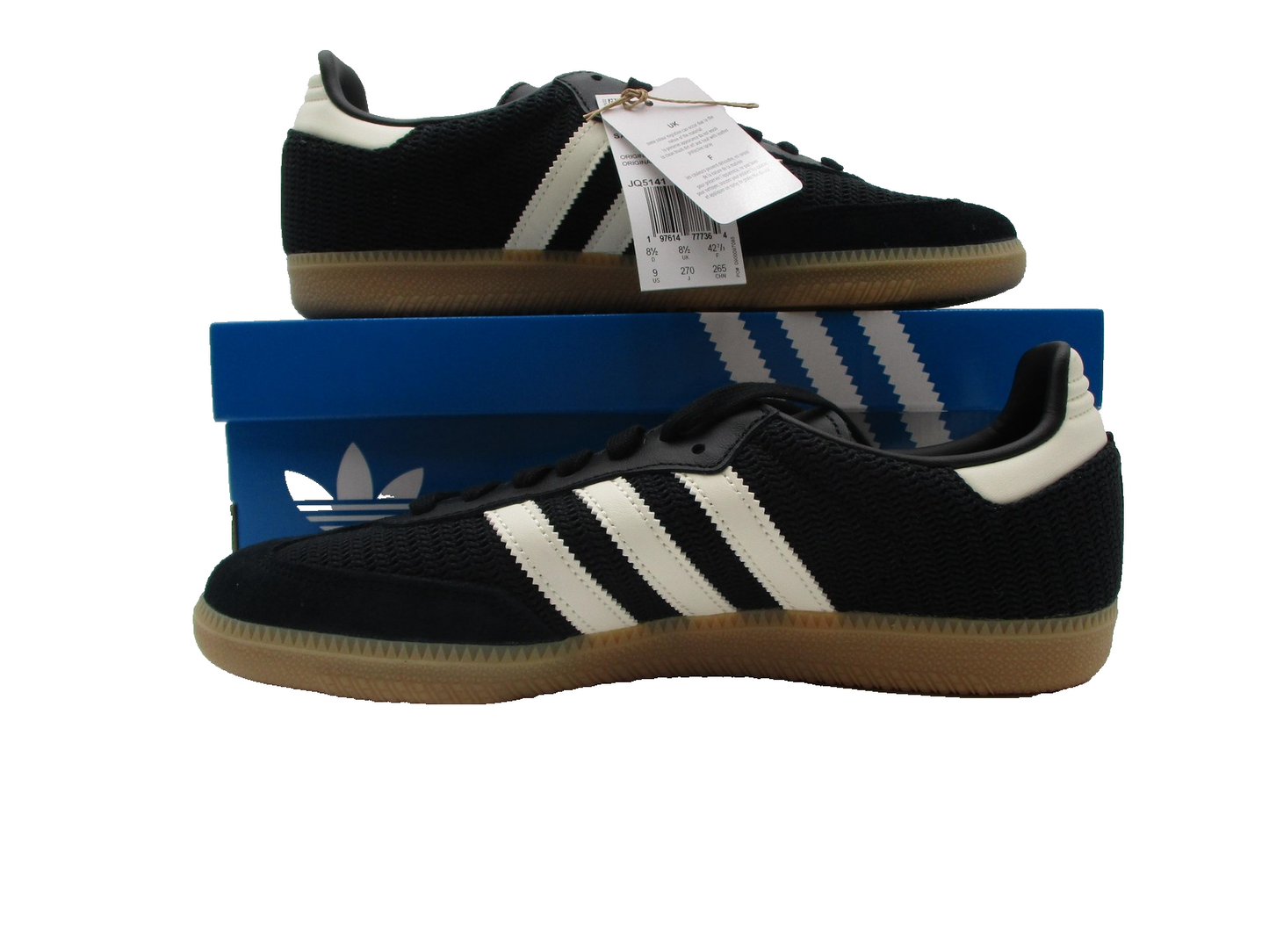 Adidas Originals Samba OG Shoes Mens Size 9 Black White Gum Sneakers JQ51412