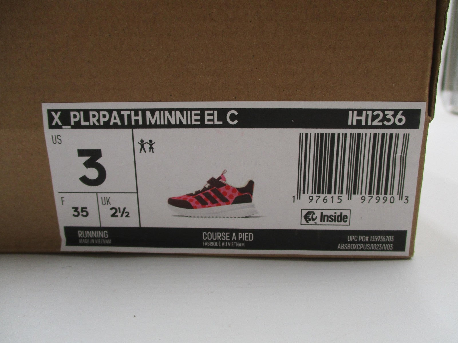 Adidas X_PLRPATH Minnie EL C Shoes Girls Size 3 Pink Cloudfoam Disney Sneakers12
