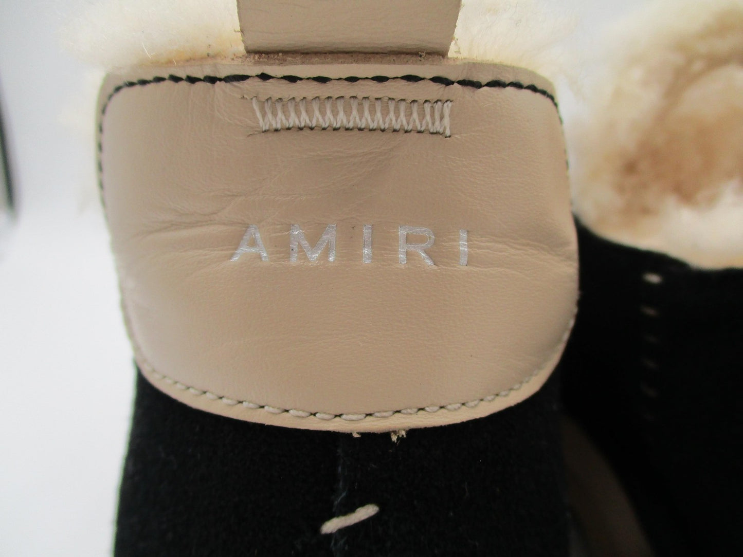 Amiri Malibu Boots Womens Size 10 Black Tan Shearling Slip On Suede platform 1I910