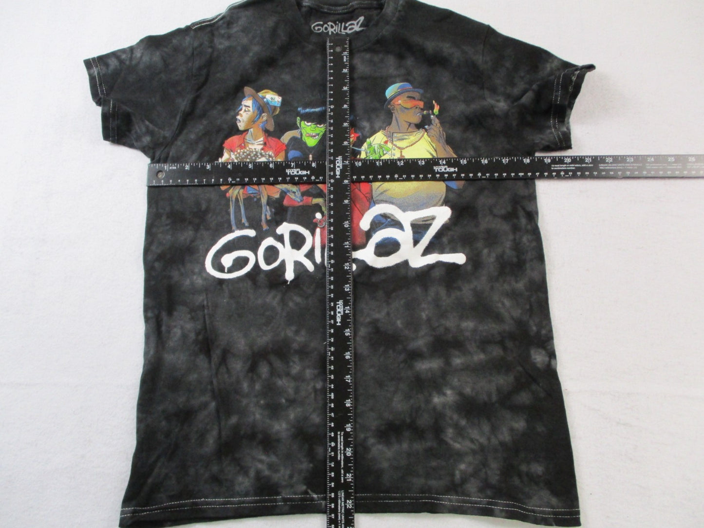 Gorillaz Band Graphic Acid Wash Tee Black All Characters Music XS Unisex 15344
