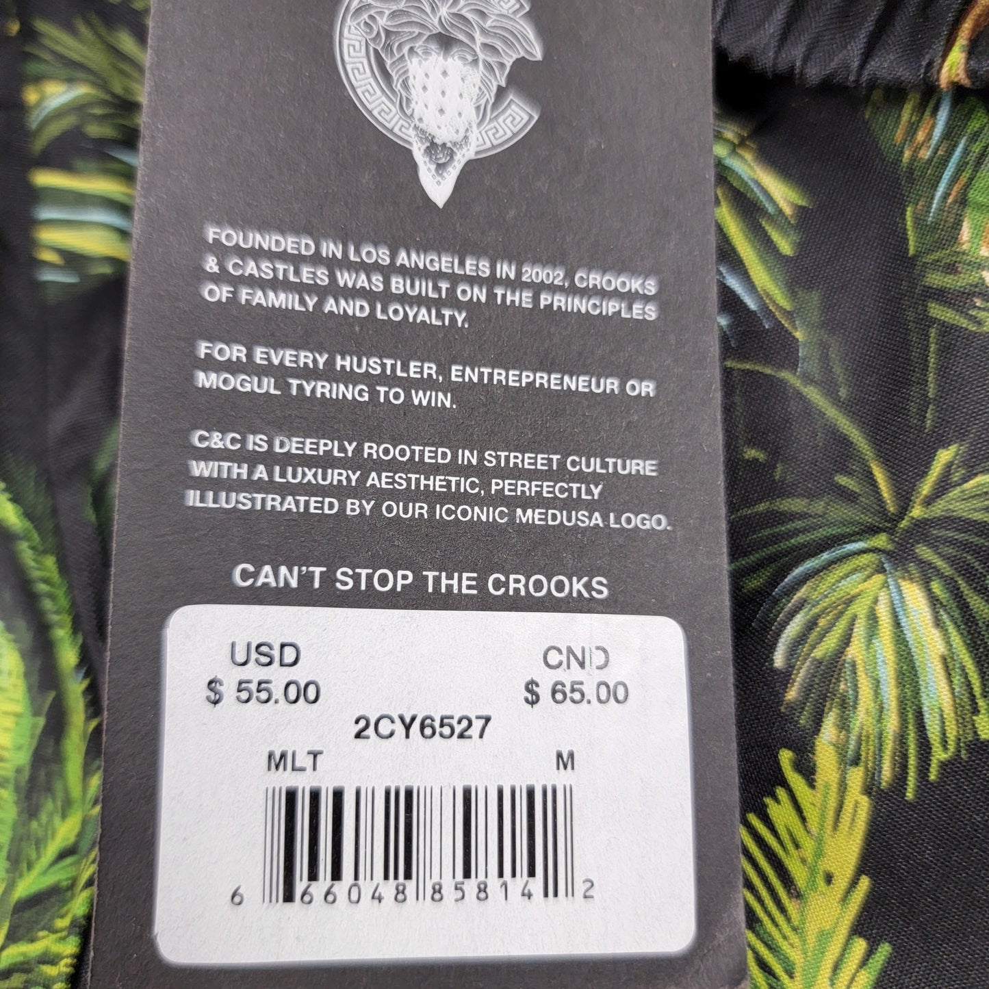 Crooks & Castles Palm Tree Print Boardshorts Men’s Medium Tropical Swim Trunks4