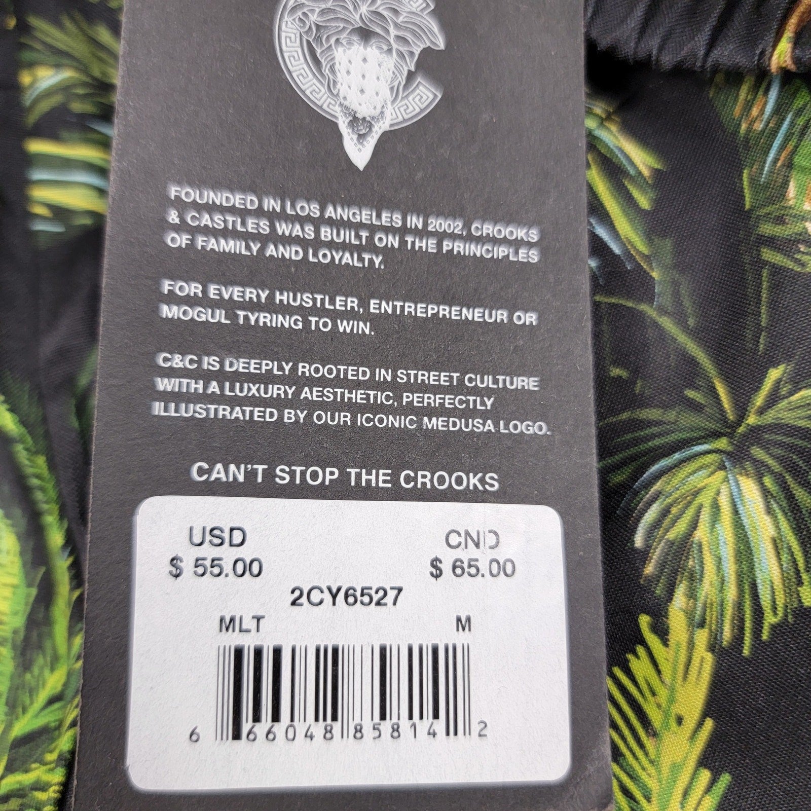Crooks & Castles Palm Tree Print Boardshorts Men’s Medium Tropical Swim Trunks4