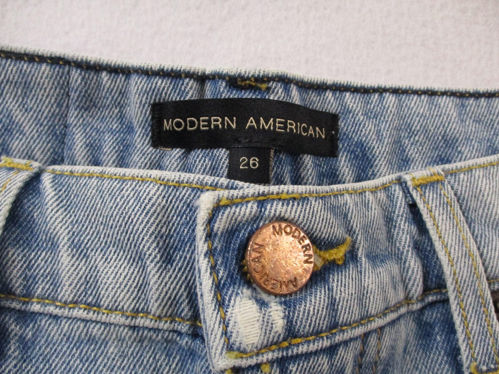 Modern American Rexford Crop Jeans Womens 26 Blue HighRise Distress Relaxed 14673