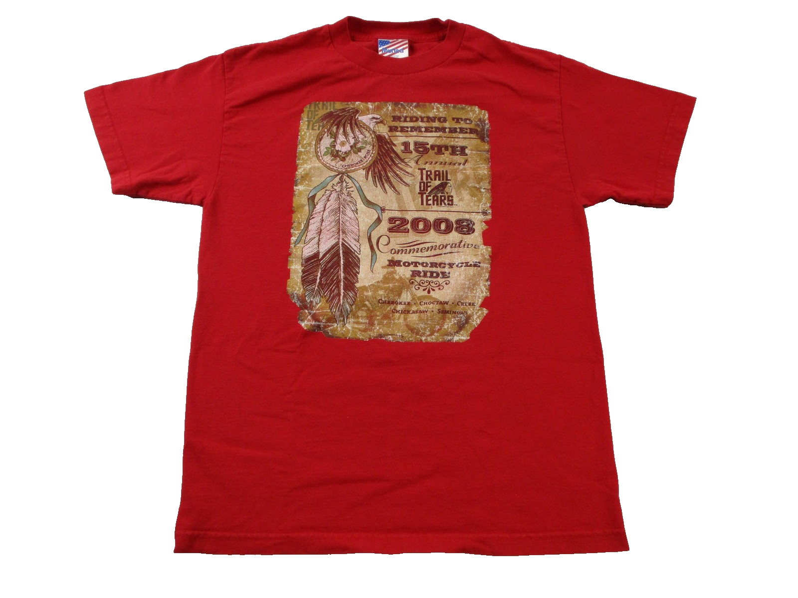 Trail Of Tears Shirt Lot 3 Mens Medium Gildan Murina Motorcycle Graphic Red Blue1