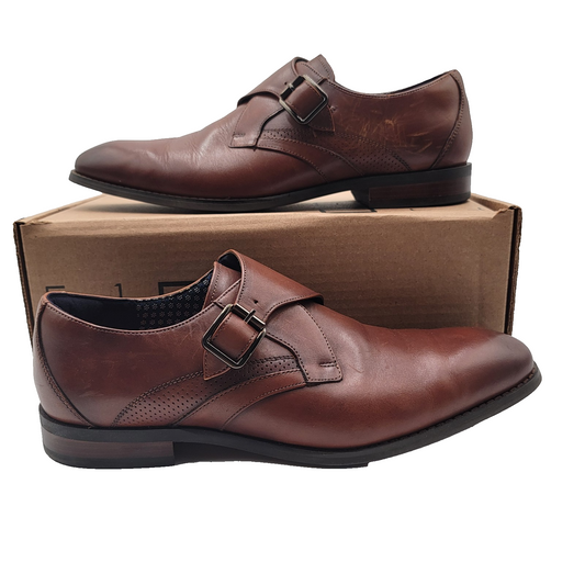Stacy Adams Karcher Monk Strap Plain Toe  Mens Brown Shoes 25590221 Sz 9.5W0