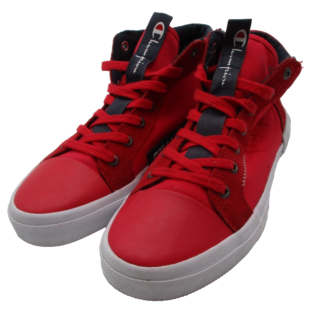 Champion Freshman Mid Top Sneaker Red Navy Youth 6.5Y Womens 8 Pre-Owned0