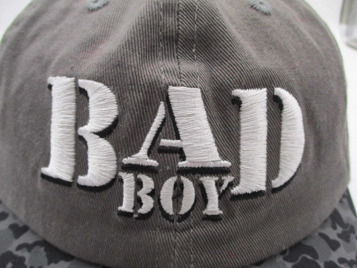 Bad Boy Hat Cap Strap Back Mens One Size Gray Camo Dad Headgear Classics5