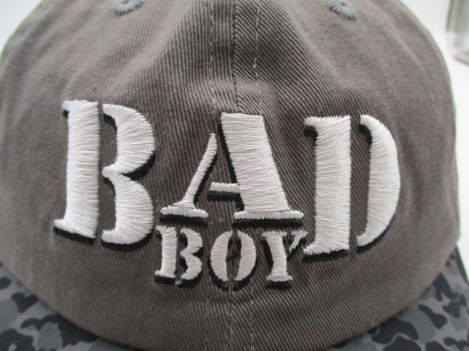 Bad Boy Hat Cap Strap Back Mens One Size Gray Camo Dad Headgear Classics5