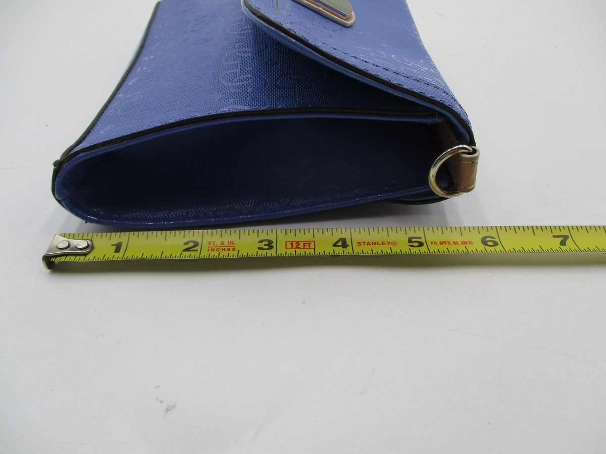 Guess Crossbody Bag Womens Small Blue Logo Faux Leather Magnetic Flap Purse9