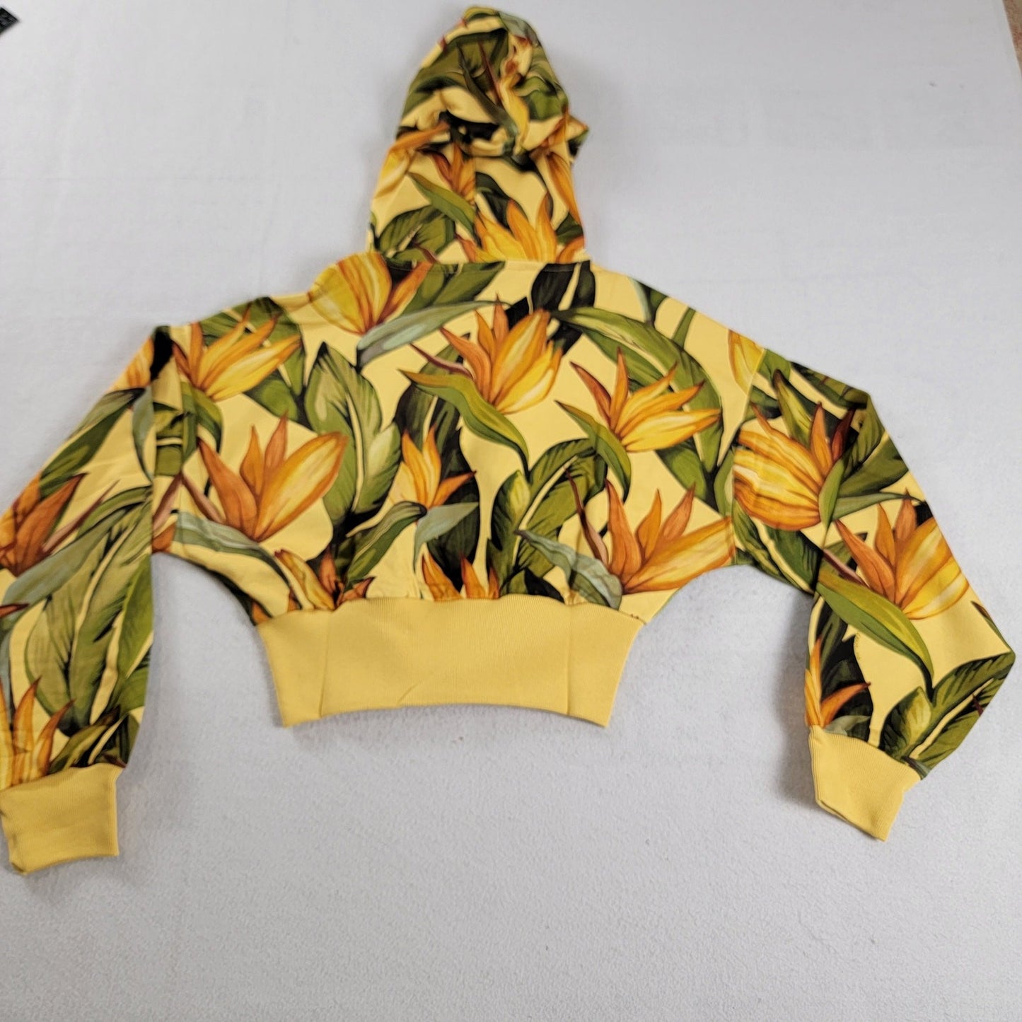 Adidas x Farm Rio Wmns Crop Top Hoodie Yellow Sz M JD6282 (872-874)1