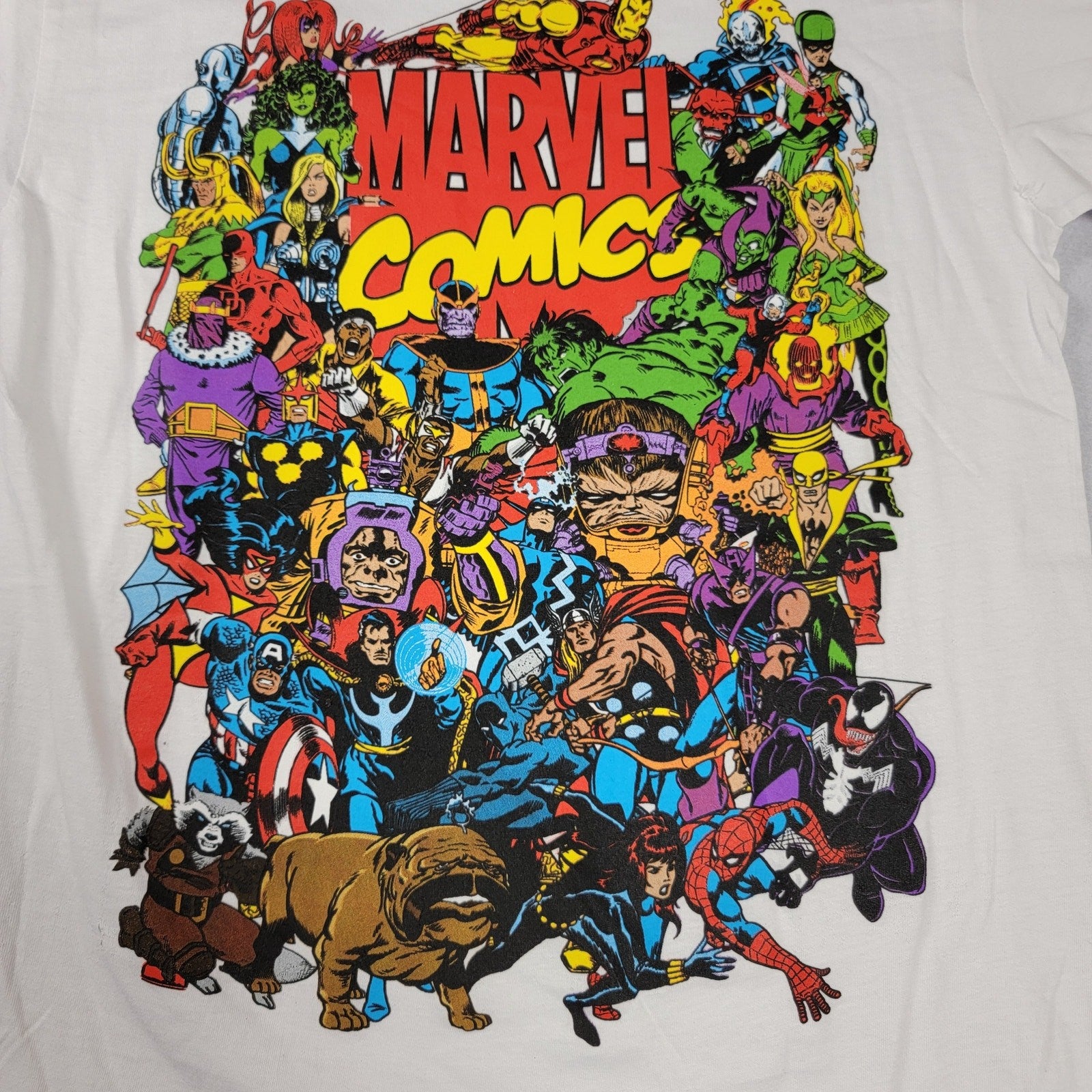Marvel Comics Mad Engine All Characters Mens White Tshirt Sz S