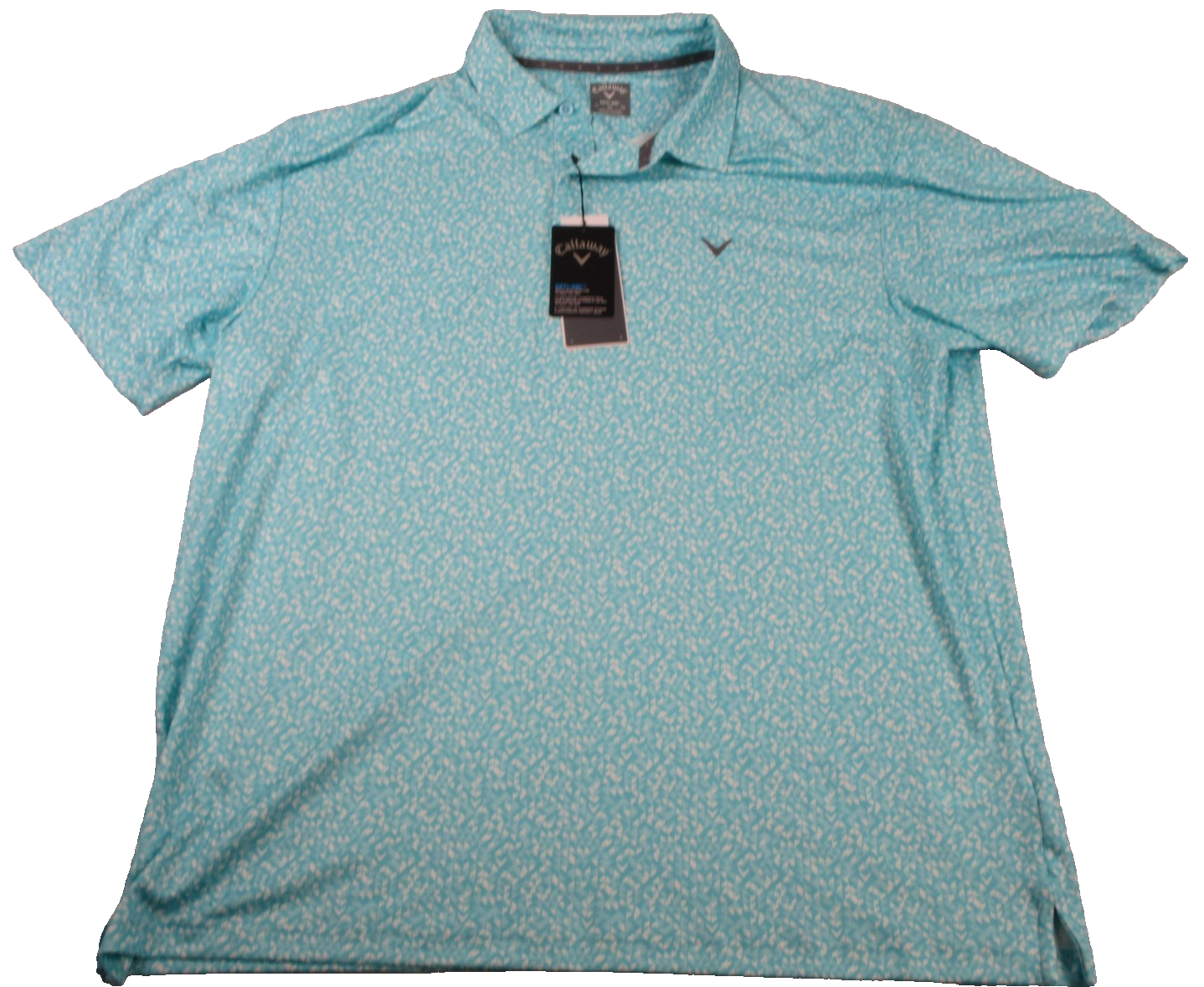 Callaway Polo Shirt Mens XL Blue Radiant OptiDri Geometric Golf Stretch UV 13170