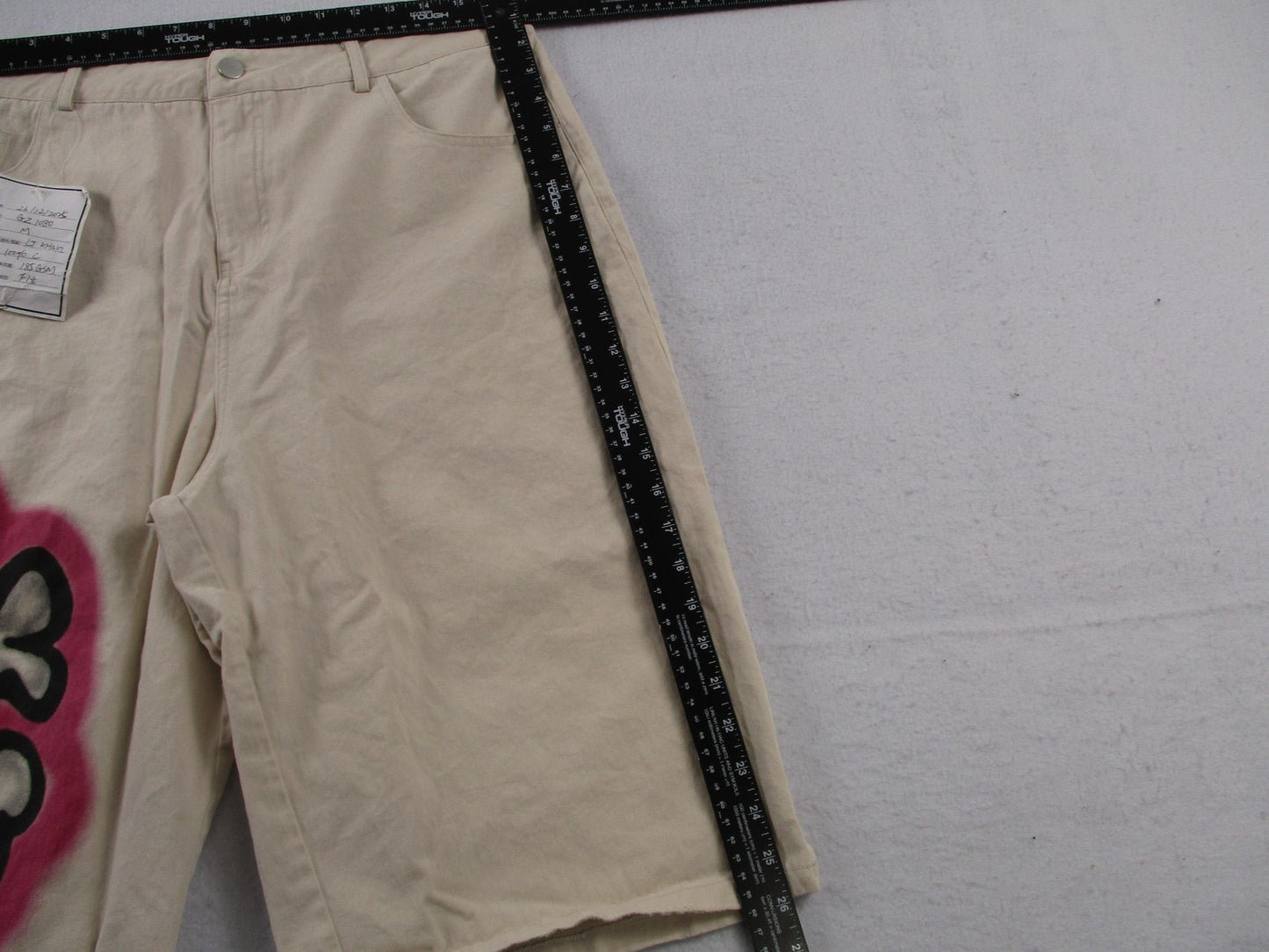 Hard Goods Sample Shorts Men Medium Beige Skull Crossbones Graffiti Chino Canvas11