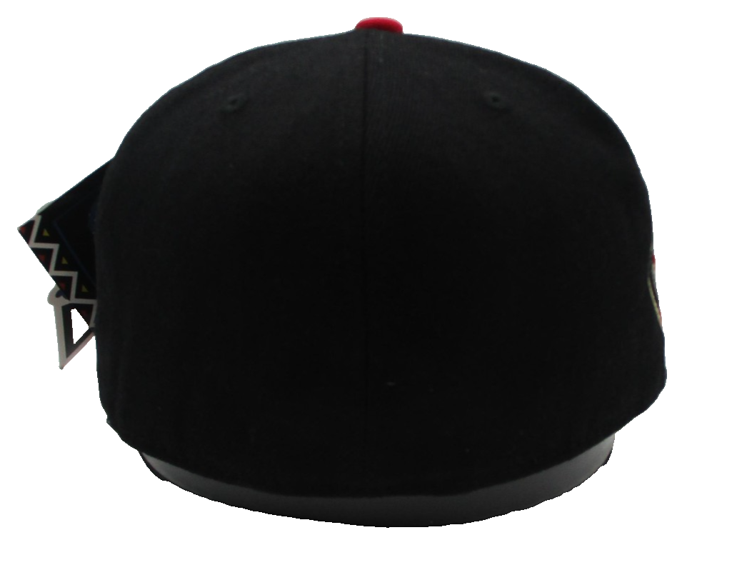 TI$A Hat Cap Fitted Mens 7 1/4 Black Red TISA Vizion TO$A Logo Streetwear2