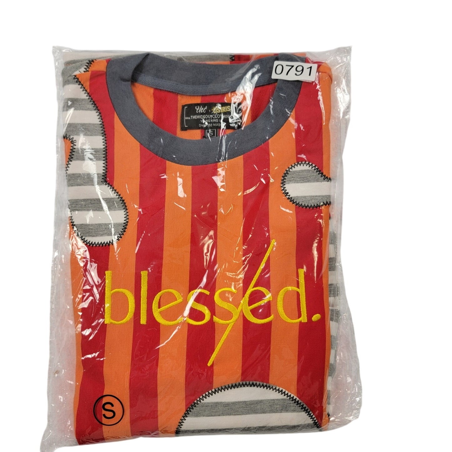 The Hideout Clothing x YK Osiris Blessed Stripe Long Sleeve Shirt S NWT 7917926