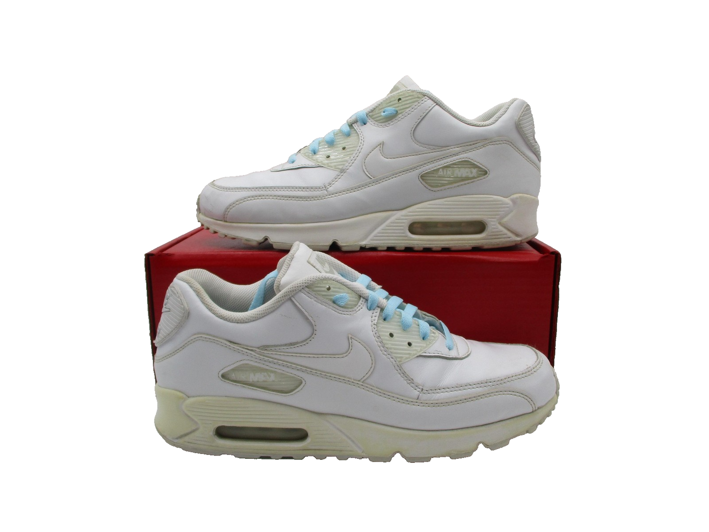 Nike Air Max 90 Shoes Mens Size 11.5 White Leather Classic Retro 302519113 1D70
